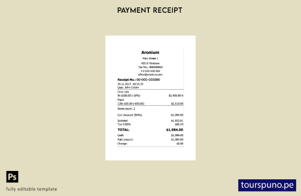 lista para imprimir plantilla de cheque de pago de Aronium